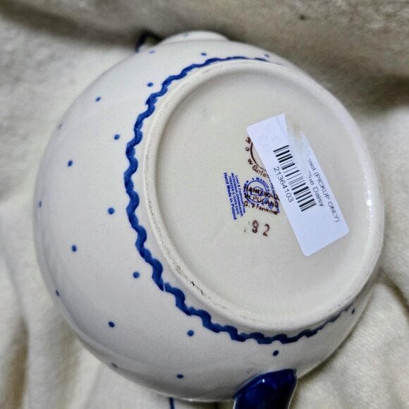 Share Boleslawiec Polish Pottery Coneflower Blue 92 teapot and matching mug set - Picture 7 of 8